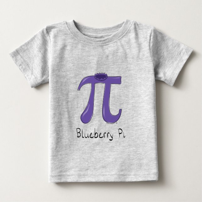 Camiseta Para Bebê Camiseta do Bebê de Blueberry Pi Cute Math Pi Day (Frente)