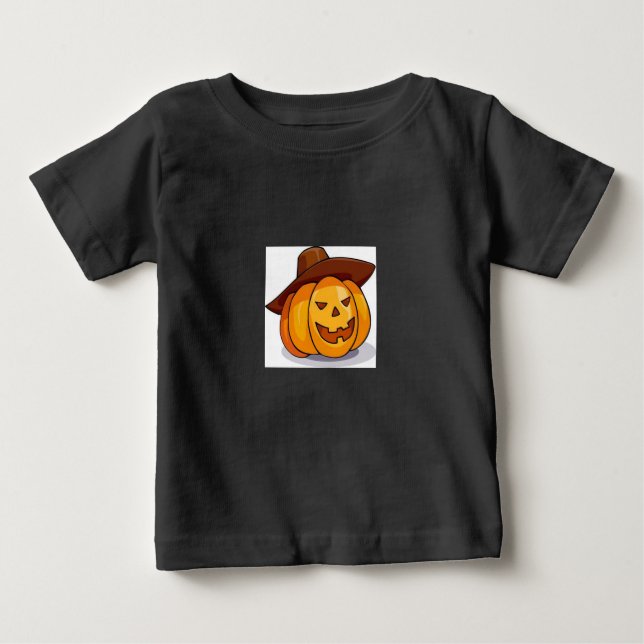 Camiseta Para Bebê Camiseta do Bebê Halloween Jack-O-Lanterna (Frente)