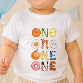 Camiseta Para Bebê Camiseta do Bebê no Primeiro Aniversário - Comida