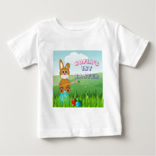 Camiseta Para Bebê Camiseta do Primeiro Páscoa do Bebê l Pintura de O