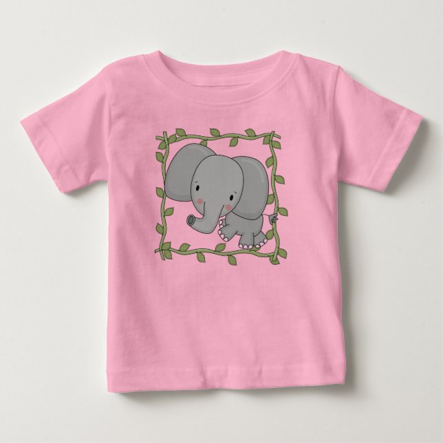 Camiseta Para Bebê Camiseta e presentes do elefante do bebê (Frente)