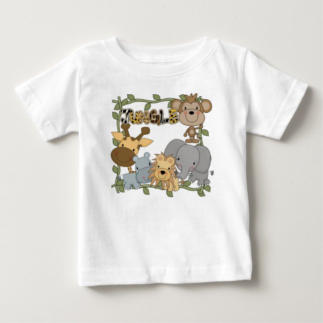 Camiseta Para Bebê Camiseta e presentes dos animais da selva do bebê (Frente)