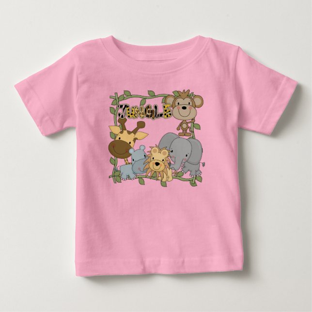 Camiseta Para Bebê Camiseta e presentes dos animais da selva do bebê (Frente)