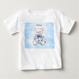 Camiseta Para Bebê Camiseta-Editável Azul Chinesice Chás de Bebê
