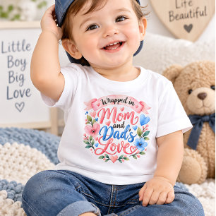 Camiseta Para Bebê Camiseta Família Bebê Fofo Envolvido no Amor de Ma
