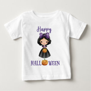 Camiseta Para Bebê Camiseta Feliz de Halloween Menina Bebê Camiseta P