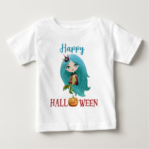 Camiseta Para Bebê Camiseta Feliz Halloween Menina Bebê Sereia camise