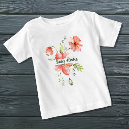 Camiseta Para Bebê Camiseta Floral Bebê Elegante | Novo Bebê