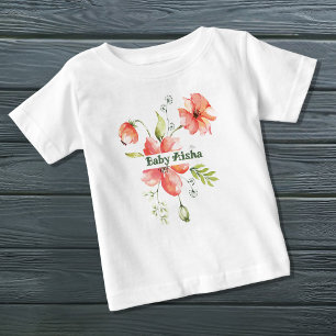 Camiseta Para Bebê Camiseta Floral Bebê Elegante   Novo Bebê