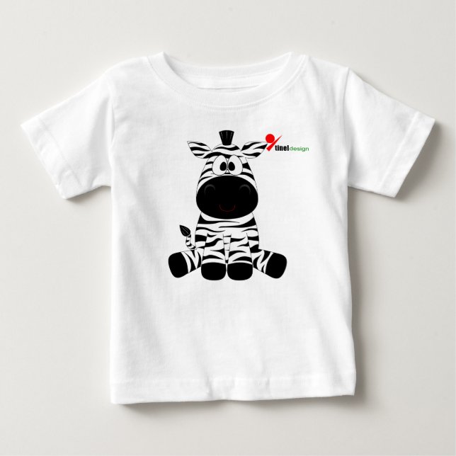 Camiseta Para Bebê Camiseta Infantil Bebê Zebra Listrada (Frente)