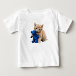 Camiseta Para Bebê Camiseta Infantil de Bebê com Gatinho e Urso de Pe