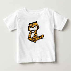Camiseta Para Bebê Camiseta Infantil de Cartoon de Tigre Bebê Desenha