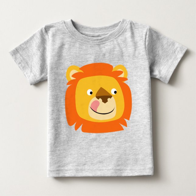 Camiseta Para Bebê Camiseta-Leão-Leão-Leão-Leão-Bonito (Frente)