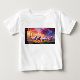 Camiseta Para Bebê "Camiseta Magical Unicorn Horses"