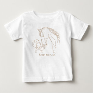 Camiseta Para Bebê Camiseta "Nascer a Caminhada" Bebê Cavalo   Tee eq