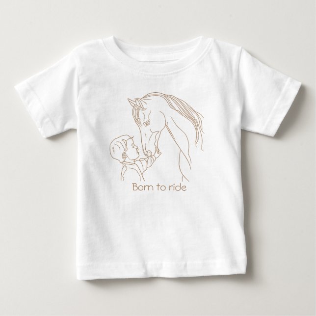 Camiseta Para Bebê Camiseta "Nascer a Caminhada" Bebê Cavalo | Tee eq (Frente)