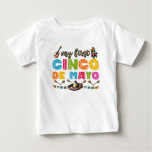 Camiseta Para Bebê Camiseta-O Meu Primeiro Cinco de Maio Bebé