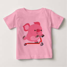 Camiseta Para Bebê Camiseta-Patinete-Porco-Camiseta-Porco