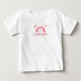 Camiseta Para Bebê Camiseta personalizada de bebê com arco-íris aquar