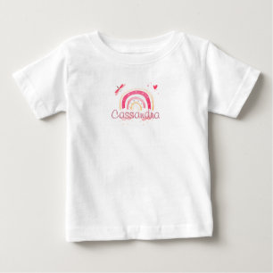 Camiseta Para Bebê Camiseta personalizada de bebê com arco-íris aquar