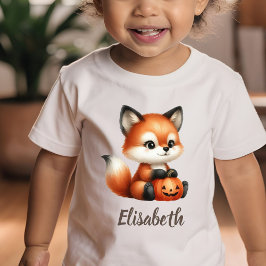 Camiseta Para Bebê Camiseta Personalizada de Raposa Bebê Fofa com Abó