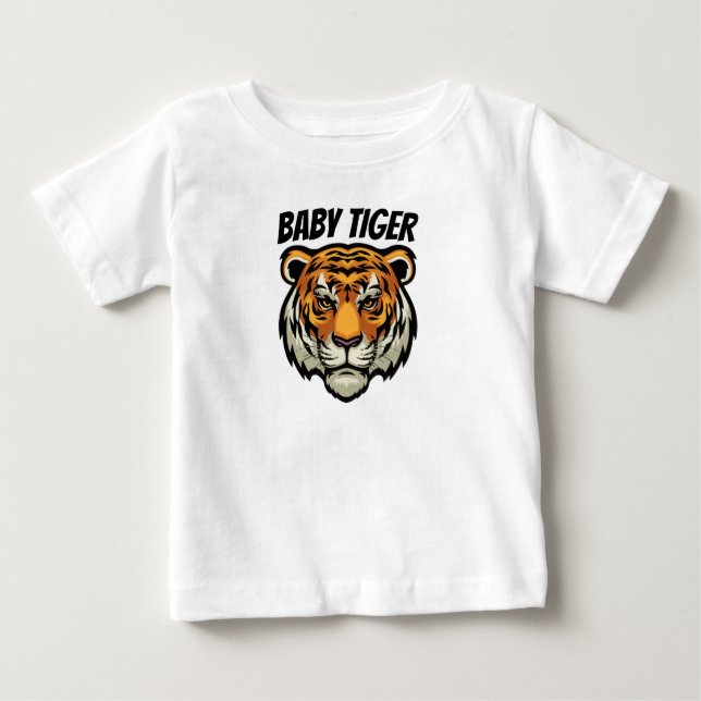 Camiseta Para Bebê Camiseta Personalizada de Tigre Bebê (Frente)