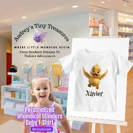 Camiseta Para Bebê Camiseta Pessoalizada de Pato Bebê Maravilhas Capr