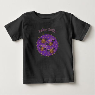 Camiseta Para Bebê Camiseta preta gótico de bebê peludos