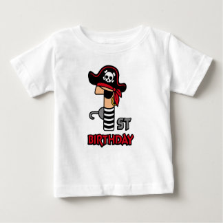 Camiseta Para Bebê Camiseta-primeiro aniversario pirata