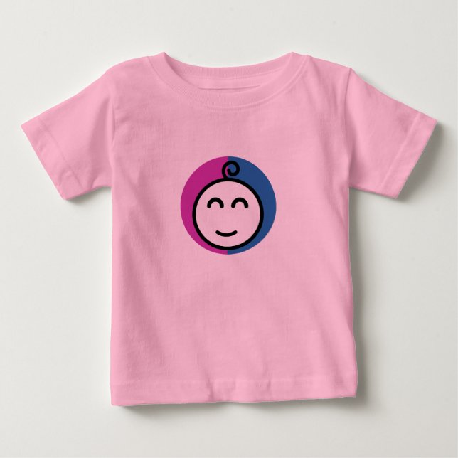 Camiseta Para Bebê Camiseta Rosa Bebê (0-24M) (Frente)