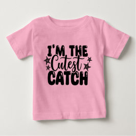 Camiseta Para Bebê Camiseta rosa bebê I'm the Cutest Catch