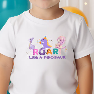 Camiseta Para Bebê Camiseta-T de Raiz de Dinossauro Bonito