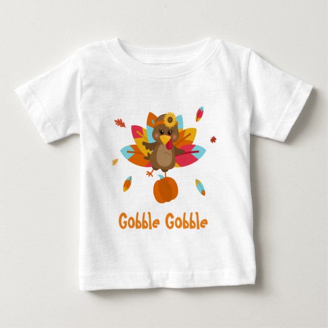 Camiseta Para Bebê Camiseta turca Camiseta bebê Camiseta gobble (Frente)