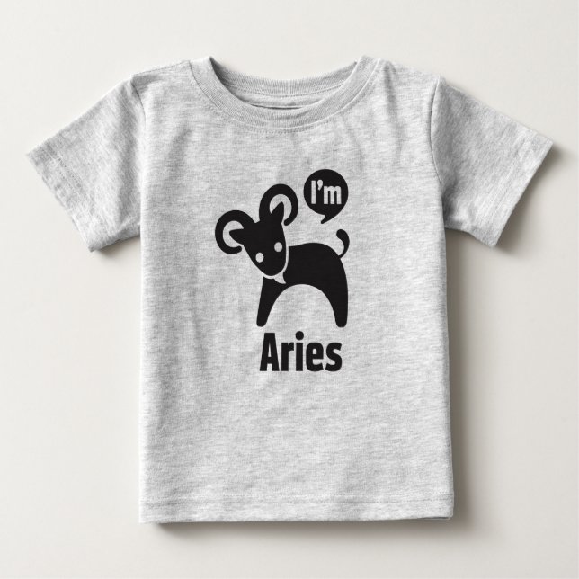 Camiseta Para Bebê Camisetas-Aries do bebê do zodíaco (Frente)