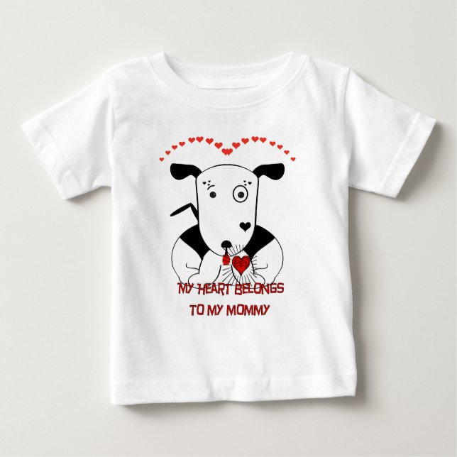 Camiseta Para Bebê Camisetas-Dia de os namorados-Bebê-Touro-Cute (Frente)
