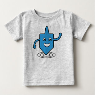 Camiseta Para Bebê Camisola azul feliz de Dreidel