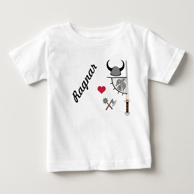 Camiseta Para Bebê Camisola de casaco para um herói viking (Frente)