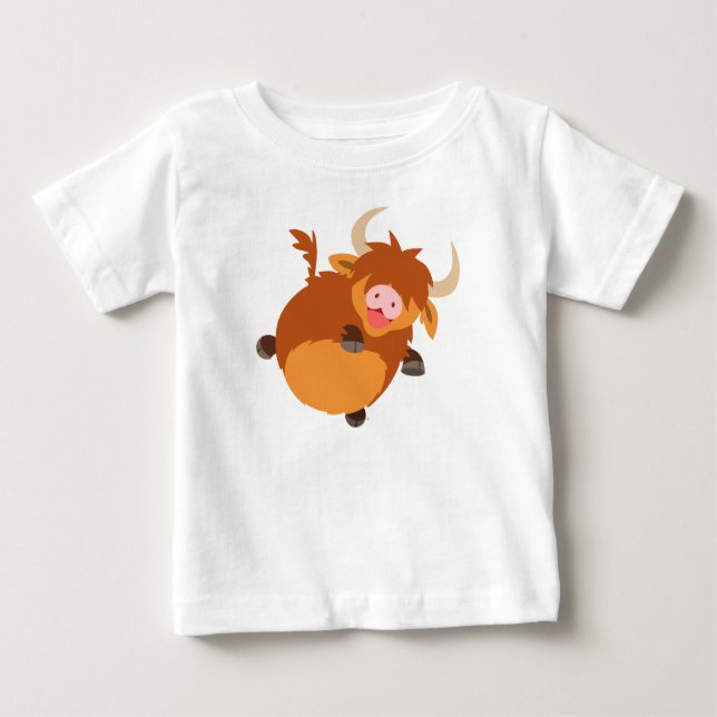 Camiseta Para Bebê Camisola flutuante e branca Vaca-Vaca-Vaca (Frente)