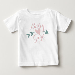 Camiseta Para Bebê Camisola T Bufada Com Coração E Seta