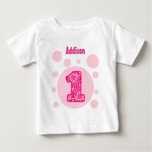 Camiseta Para Bebê Camo primeiro aniversario e bolhas com um ano V14A