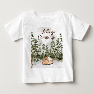 Camiseta Para Bebê Campanha personalizada de cor d'água na natureza