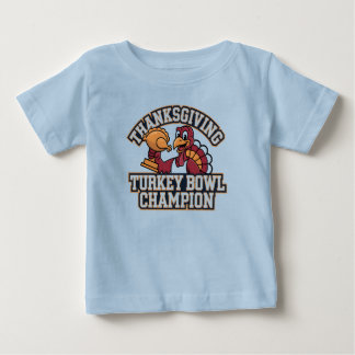 Camiseta Para Bebê Campeão do Jantar de Peru Futebol Divertido no Dia
