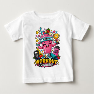 Camiseta Para Bebê Campeão Feliz do Smoothie HIIT Treino Concluído Ca