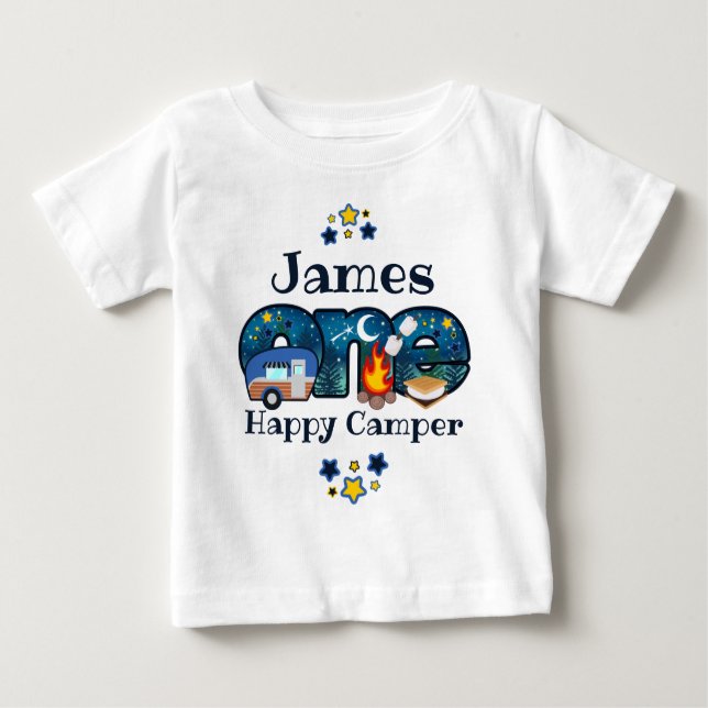 Camiseta Para Bebê Camper Birthday Camper Camper Camper Camundongo An (Frente)
