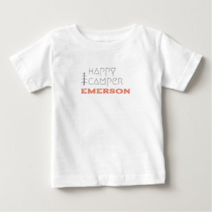 Camiseta Para Bebê camper feliz. Nome personalizado Baby T-Shirt