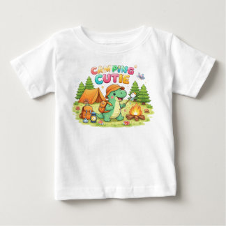 Camiseta Para Bebê Camping Cutie – Bebê Fofo Roupas Unisex para Avent