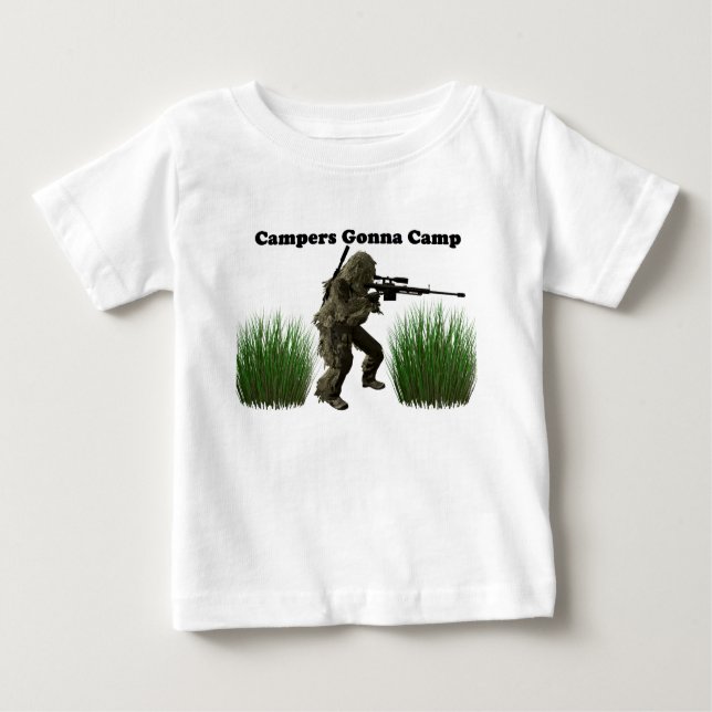 Camiseta Para Bebê Campistas que vão acampar (Frente)