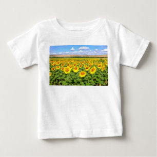 Camiseta Para Bebê Campo de girassol