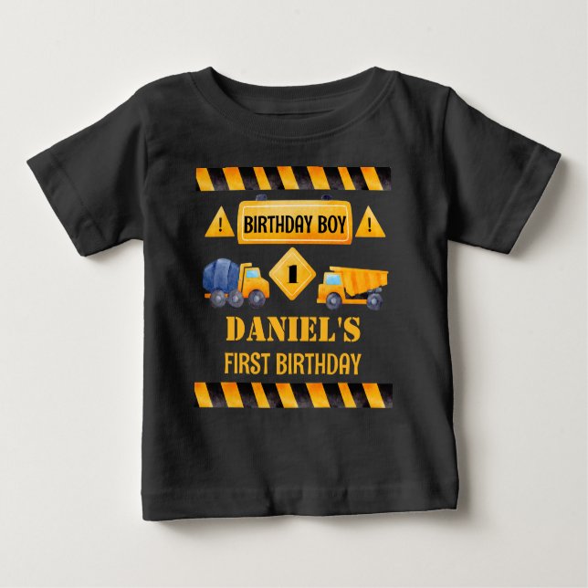 Camiseta Para Bebê Campos de aniversário da equipe de construção de c (Frente)