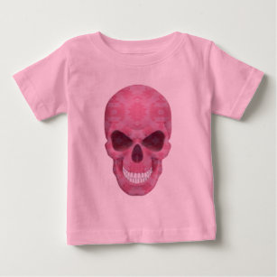 Camiseta Para Bebê Camuflagem Rosa Camuflagem Caveira